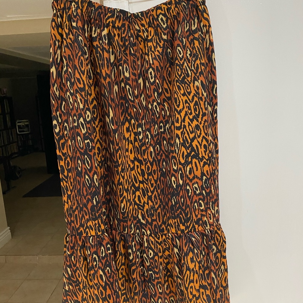 Midi Multi Color Print Skirt